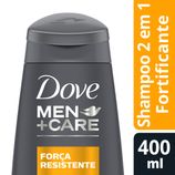 Shampoo Dove Men+Care 2 em 1 Força Resistente 400ml