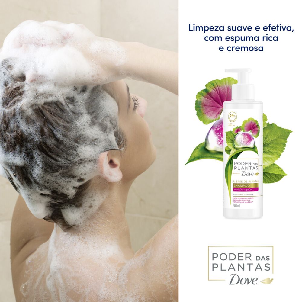 Shampoo Dove Poder das Plantas Nutrição + Gerânio 300mL unileverstore