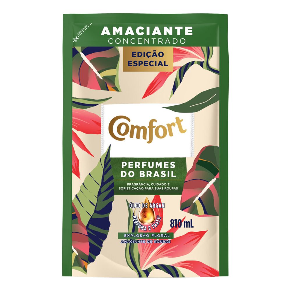 Amaciante Concentrado Comfort Perfumes do Brasil Refil 810ml