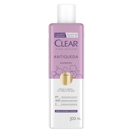 Shampoo Antiqueda Clear Derma Solutions 300ml - unileverstore